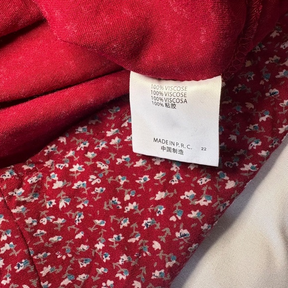 Brandy Melville Colleen Dress Mini Red Floral No Size Tag- Small? - Picture 7 of 7